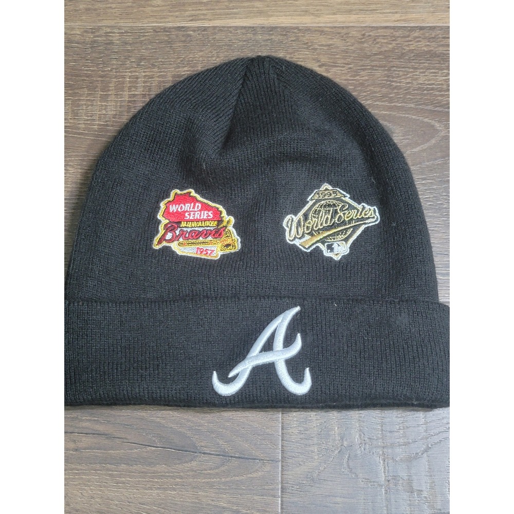 New Era Atlanta Braves World Series Champions Beanie Black Cooperstown Knit Hat